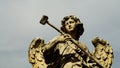 Statue on the bridge of castel sant`angelo seen from below, made in 1669 by a pupil of Bernini,