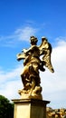 statue on the bridge of castel sant`angelo seen from below, made in 1669 by a pupil of Bernini