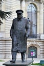 Statue of British Prime Minister Winston Churchill in a small park near Petit Palais museum, Paris