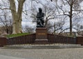 Statue at the Bruehlsche Terrace in the Old Town of Dresden, the Capital City of Saxony