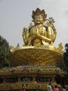 SWAYAMBHUNATH STUPA Gold Statue of Buddah Royalty Free Stock Photo