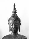 Statue, Buddha, black, white background, half