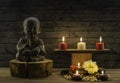 Religious statuette representing a Buddha. Royalty Free Stock Photo