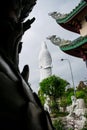 The statue of buddha ( goddess of mercy - Quan Am ) in Linh Ung Pagoda, Da Nang, Vietnam Royalty Free Stock Photo