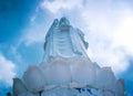 The statue of buddha ( goddess of mercy - Quan Am ) in Linh Ung Pagoda, Da Nang, Vietnam Royalty Free Stock Photo