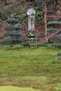 Statue of Buddha and moss garden of Sanzenin