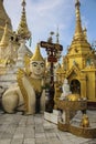 Statue of Buddha in Shwedagon Pagoda in Yangon, Myanmar Burma