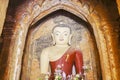 The statue of Buddha in the temple in Bagan, Myanmar