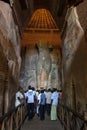 The statue of Buddhal within the Image House of Jetavanarama at Anuradhapura in Sri Lanka.