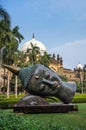 Statue of Buddhas head in the Prince of Wales Museum, Mumbai, India