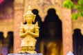 Statue of a buddhist godt, Louangphabang, Laos. Close-up. Royalty Free Stock Photo