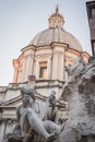 Statue and building of Piazza Navona in Rome Royalty Free Stock Photo