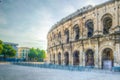 Statue of bullfighter Christian Montcouquiol, Nimeno II, in front of the Arena of Nimes Royalty Free Stock Photo