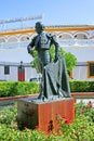 Statue of bullfighter outside bullring in Seville Spain Royalty Free Stock Photo