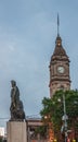 Statue of Burke and Wills with Town Hall Clock tower, Melbourne, Australia