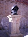 Statue With Bust Francisco De Orellana In Trujillo. January 29, 2010. Trujillo, Caceres, Extremadura, Europe. Travel Tourism