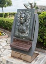 Statue of bust of Gerald Durrell in Corfu Royalty Free Stock Photo