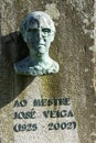 statue, bust in honor of master JosÃÂ© Veiga from the city of Braga Royalty Free Stock Photo