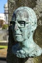 statue, bust in honor of master JosÃÂ© Veiga from the city of Braga Royalty Free Stock Photo