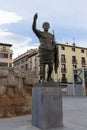 Statue of Caesar Augustus Octavian in Zaragoza, Aragon, Spain Royalty Free Stock Photo