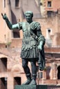 Statue CAESARI.NERVAE.F.TRAIANO, Rome, Italy Royalty Free Stock Photo