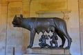 Statue Capitoline Wolf displayed in the Capitoline Museums in Rome