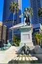 Captain Arthur Phillip statue, Royal Botanic Garden, Sydney, Australia Royalty Free Stock Photo