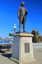 Statue of Captain James Cook at the Inner Harbour of Victoria in Morning Light, Vancouver Island, British Columbia, Canada