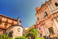 Statue of Cardinal Giuseppe Dusmet in front of Saint Francis Church in Catania, Sicily Royalty Free Stock Photo