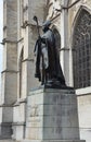 Statue of cardinal Mercier near st. Michaels and st. Gudula cathedral in Brussels