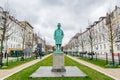 Statue of Carl Frederik Tietgen, a Danish financier and industrialist in the downtown of Copenhagen, Danmark