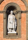 Statue of Carlo d`Angio in Palazzo Reale di Napoli, Italy.