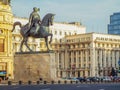 Statue of carol on the horse from Bucharest