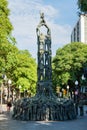 Statue of Castellers on the Rambla Nova in Tarragona