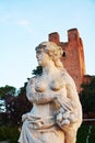 Statue and castle in Castelfranco Veneto, Treviso, Italy Royalty Free Stock Photo