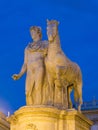 Statue of Castor or Pollux At night Royalty Free Stock Photo