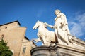 The Statue of Castor Statua di Castore on the top of Capitoline Hill in Rome, Italy