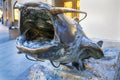 Statue of a catfish at the door of the museum of hunting and fishing of munich