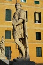 Statue and cathedral in Castelfranco Veneto, Treviso