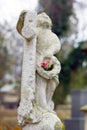 Statue in a cemetery Royalty Free Stock Photo