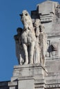 Statue of Central railway station, Milan Royalty Free Stock Photo