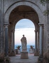 Statue of Ceres in the gardens of Villa Cimbrone at the entrance to the Terrace of Infinity, Ravello, Southern Italy.