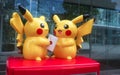 Statue of the character Pikachu from the Video Game PokÃÂ©mon on a mailbox of the Japanese Post