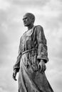 Statue of Charles de Foucauld in front of church St Pierre le Jeune