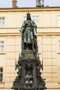 Statue of Charles IV, Holy Roman Emperor, at Krizovnicke Square in Prague, Czech Republic Royalty Free Stock Photo