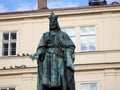 Statue of Charles IV - Karl IV, King of Czech kingdom, German kingdom and Emperor of Roman Empire, Prague, Czech Republic Royalty Free Stock Photo