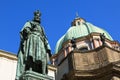 Statue Charles IV in Knights of the Cross Square, Prague