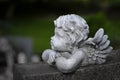 Statue of Cherub Angel with Wings Child Royalty Free Stock Photo