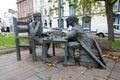 Statue of chess players on Isle of Man Royalty Free Stock Photo