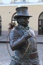 Statue of a chimney sweeps in Tallinn Royalty Free Stock Photo